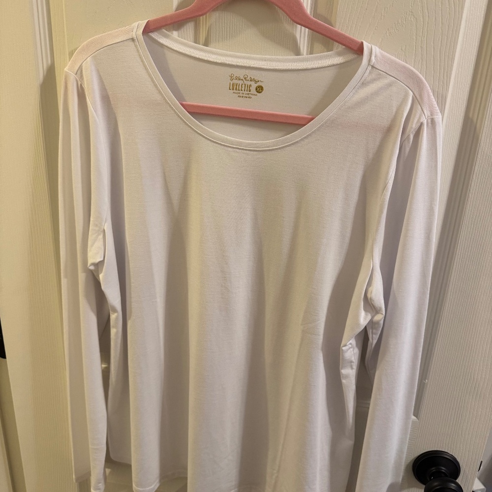 Lilly Pulitzer Luxletic Westley - XL - UPF 50+ Long Sleeve WHITE SHIRT
